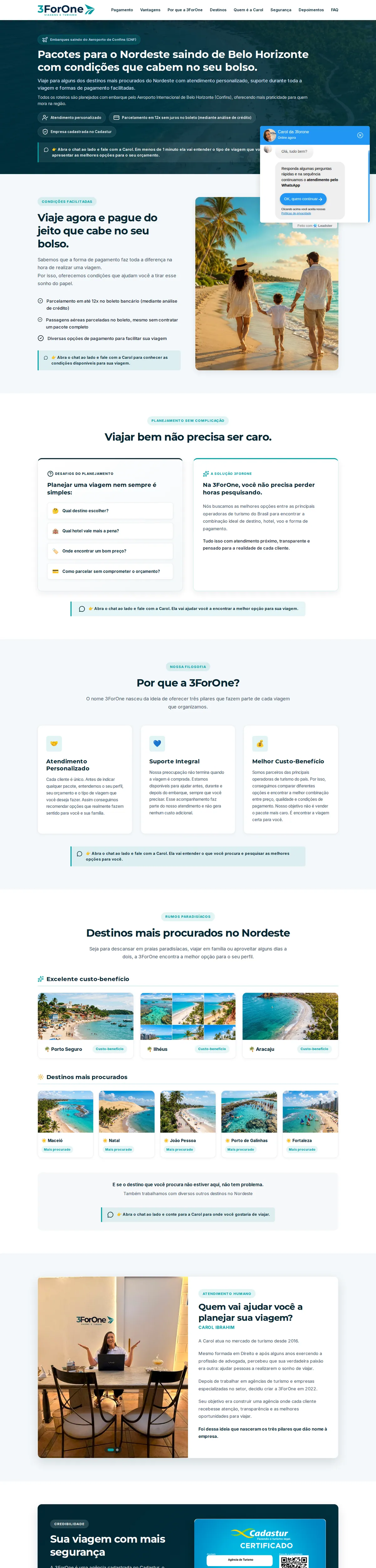 Site criado pela reZeta Sites para 3ForOne Turismo