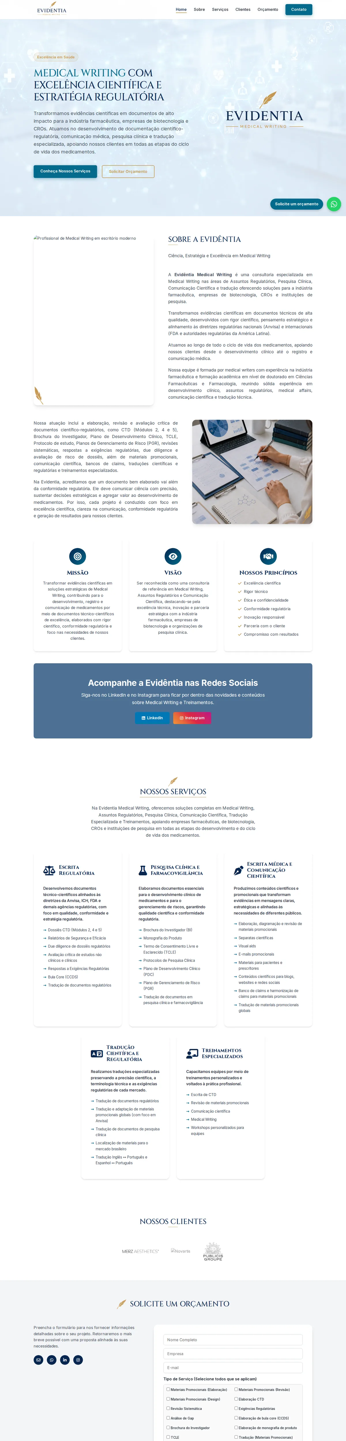 Site criado pela reZeta Sites para Evidentia Medical Writing
