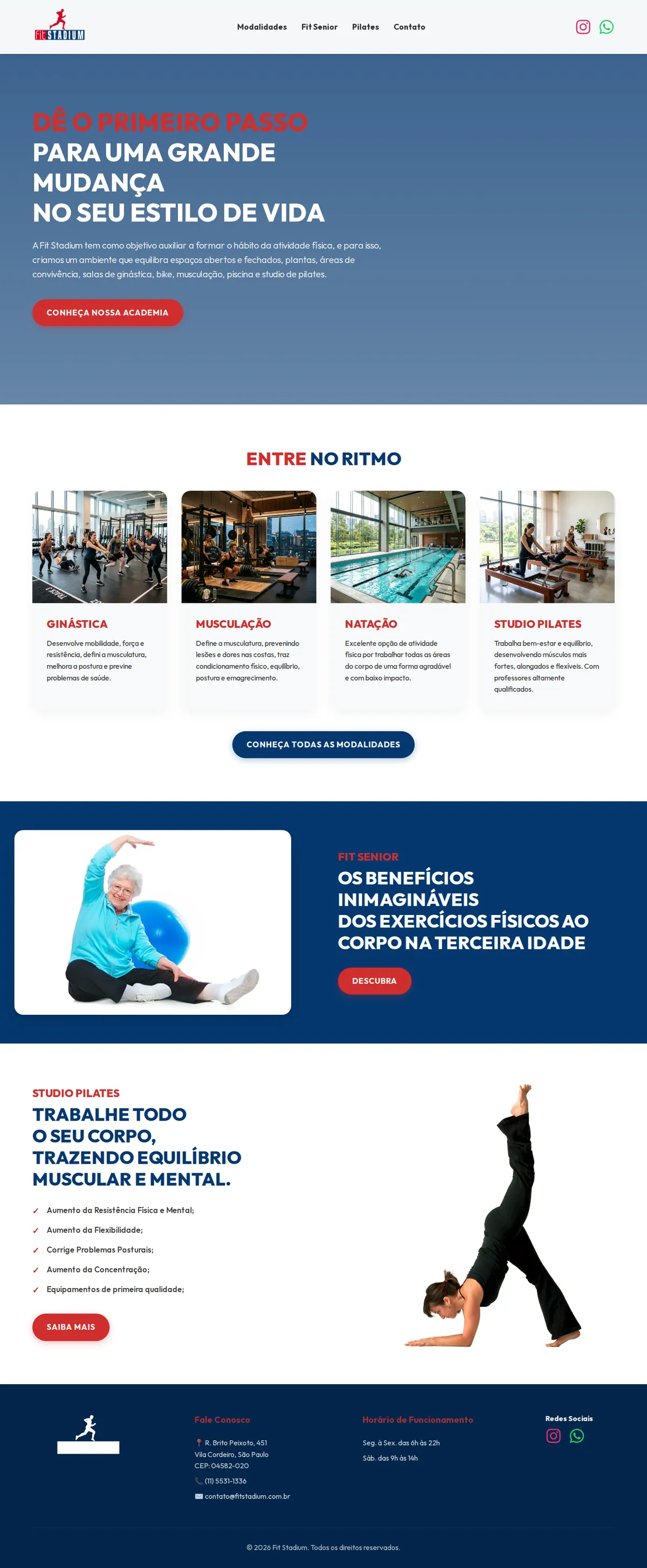 Site criado pela reZeta Sites para Fit Stadium