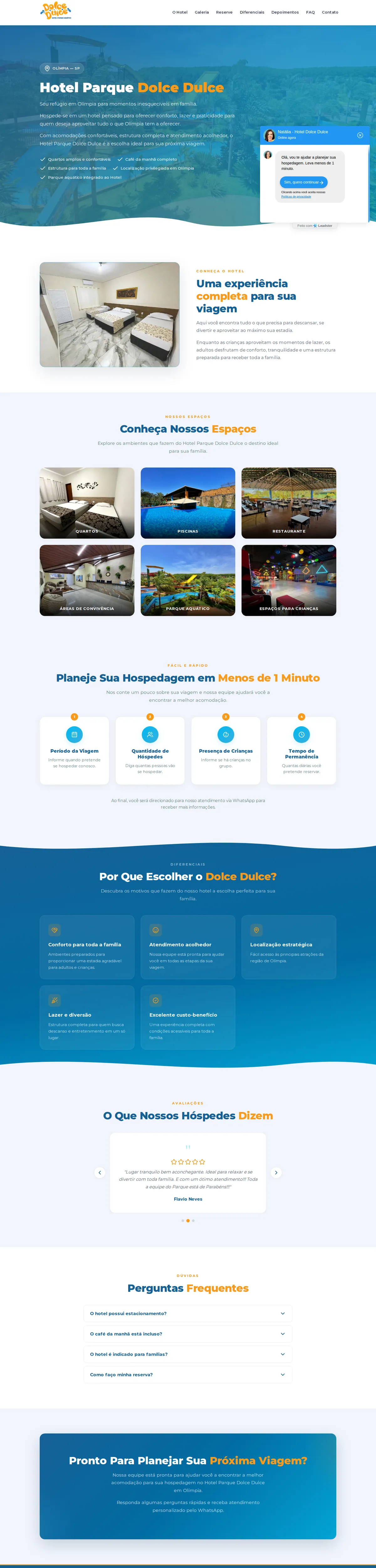 Site criado pela reZeta Sites para Hotel Dolce Dulce